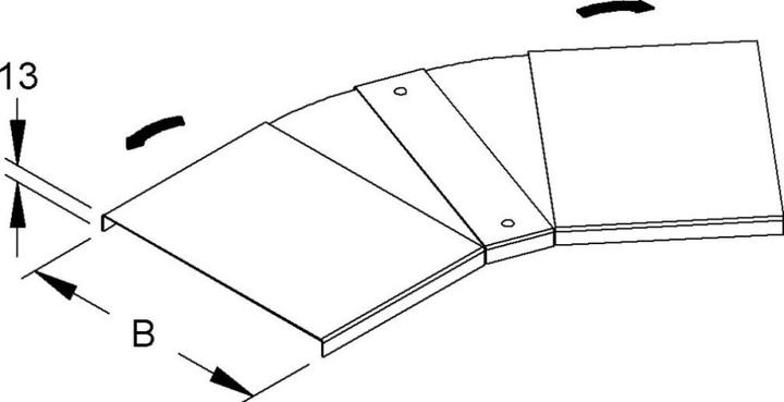 Actual product image Niedax NIE RBAVD 400 cover for angle adjustable 0-90Â° width 402 mm strip galvanised (40.20 cm)