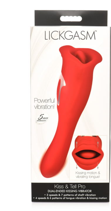 Image du produit XR Brands Lickgasm Baiser + Vibromasseur Baiser Double Face - Rouge