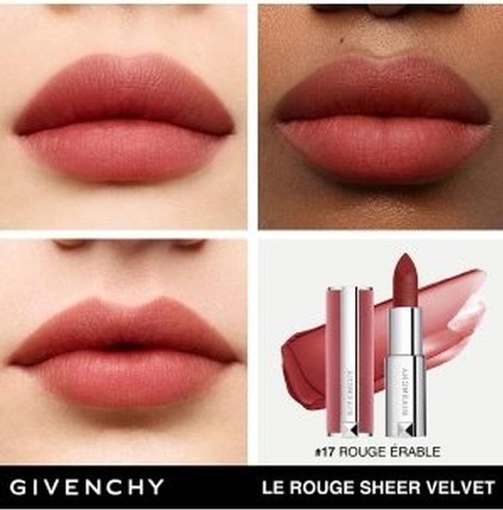 Actual product image Givenchy Le Rouge Sheer Velvet 17 Rouge Erable 3.4g (17)