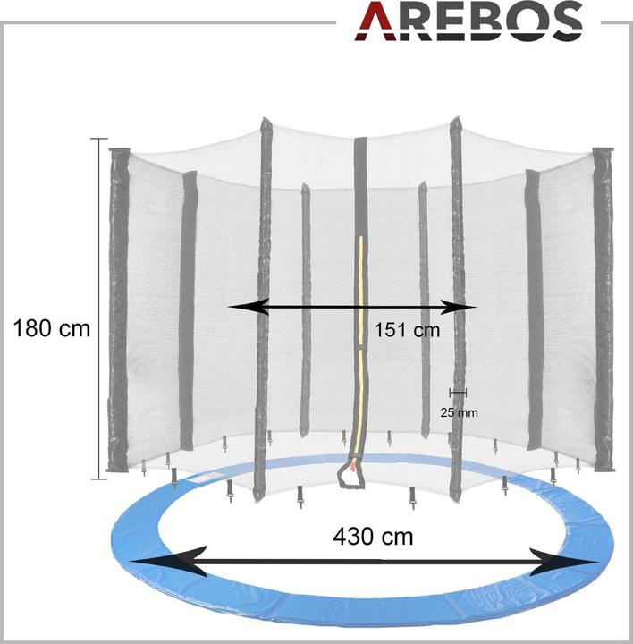 Image du produit Arebos Couverture de bord de trampoline et filet de sécurité