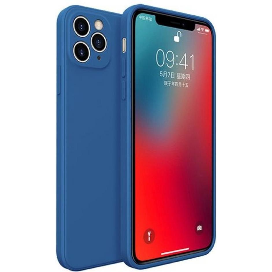 Screenguard Apple iPhone 12 Pro Max Liquid Silicone Case Hülle (Apple iPhone 12 Pro Max), Smartphone Hülle, Blau