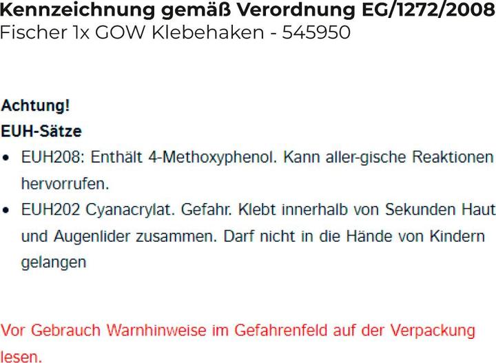 Produktbild Fischer Klebe-Haken