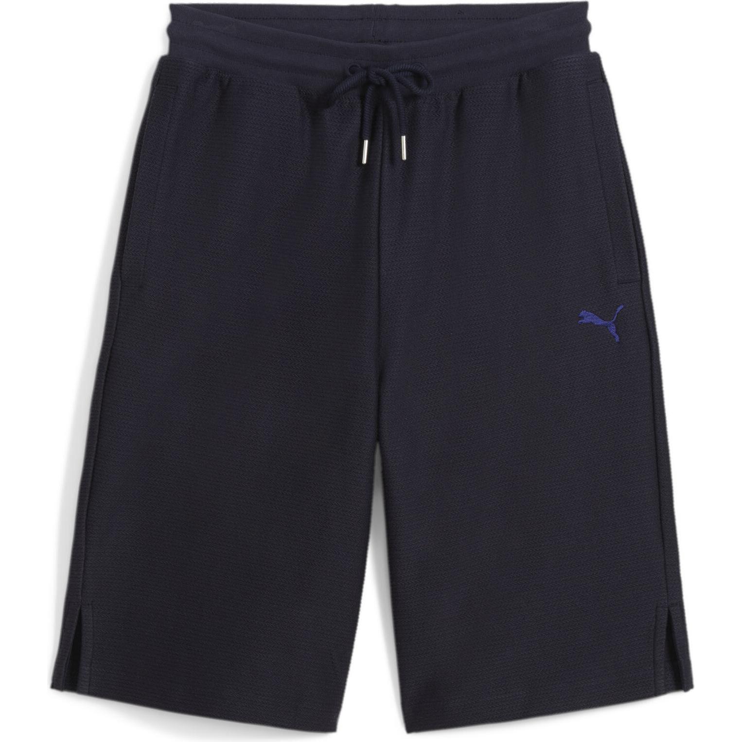 Puma, Herren, Sporthose, PREMIUM ESS Jacquard Long Line Relaxed Shorts 11" (S), Blau, S