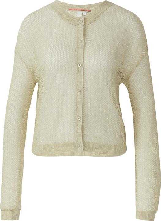 S.Oliver Strickjacke Jacke in Häkeloptik mit Glitzergarn