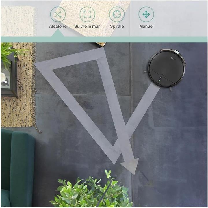 Actual product image Livoo WASH'UP Connected robot vacuum cleaner (1000 Pa, Wiping cloth)