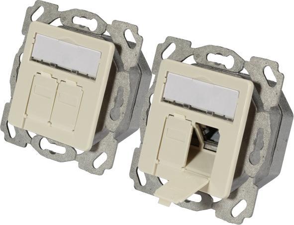 Produktbild EFB Elektronik EFB Datendose Cat.6A 500MHz oben/unten,Unterputz,2xRJ45,weiss