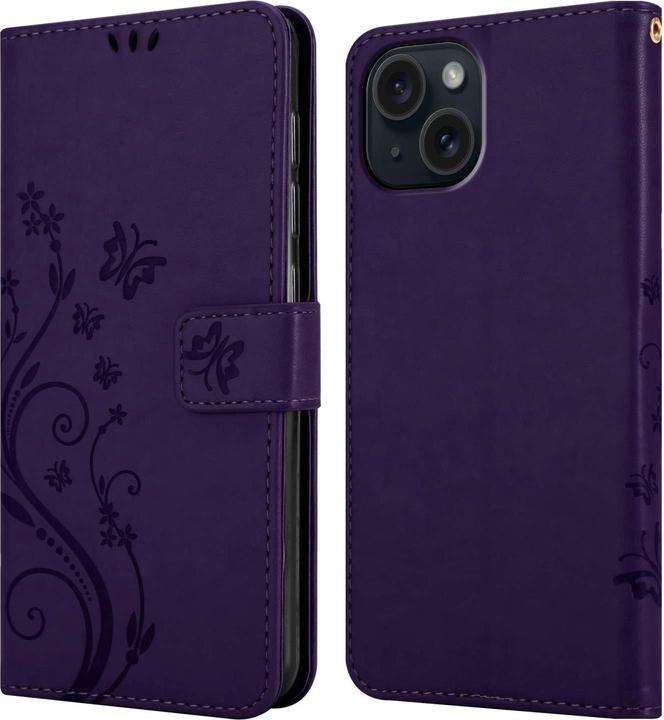 Actual product image Cadorabo Case for Apple iPhone 15 Flower Book (Apple iPhone 15)