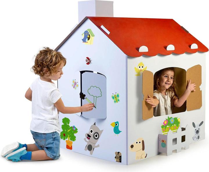 Image du produit Feber grande maison à colorier en carton + autocollants