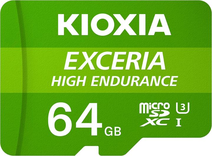 Produktbild Kioxia Exceria High Endurance - 64 GB - MicroSDXC - Klasse 10 - UHS-I - 65 MB/s - 100 M (64 GB, microSDXC, U3, UHS-I)