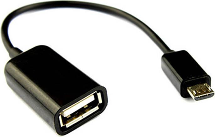 Produktbild JTI USB-auf-Micro-USB-Kabel - integrierter OTG-Adapter - Schwarz (USB-A, Micro USB)