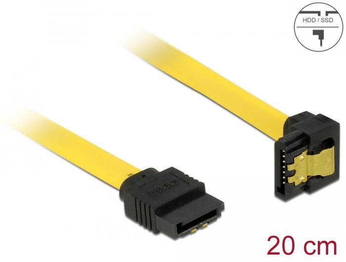 Produktbild Delock SATA-3 Kabel: 20cm, Metall Clip,gelb