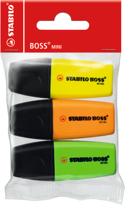 Produktbild STABILO BOSS MINI Textmarker (Gelb, Grün, Orange, 2 mm, 3 x)