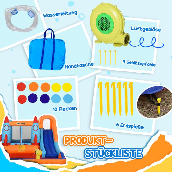 Immagine prodotto Outsunny Castello gonfiabile con piscina e scivolo