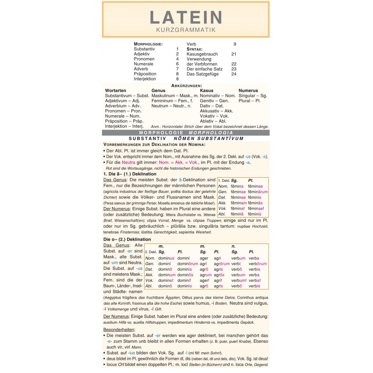 Latein - Kurzgrammatik: Die komplette Grammatik anschaulich und verständlich dargestellt, Schulbücher von Autorenkollekt...