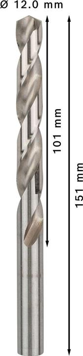 Immagine prodotto Bosch Professional Zubehör Trapano PRO Metal HSS-G, 12 x 101 x 151 mm (12 mm)