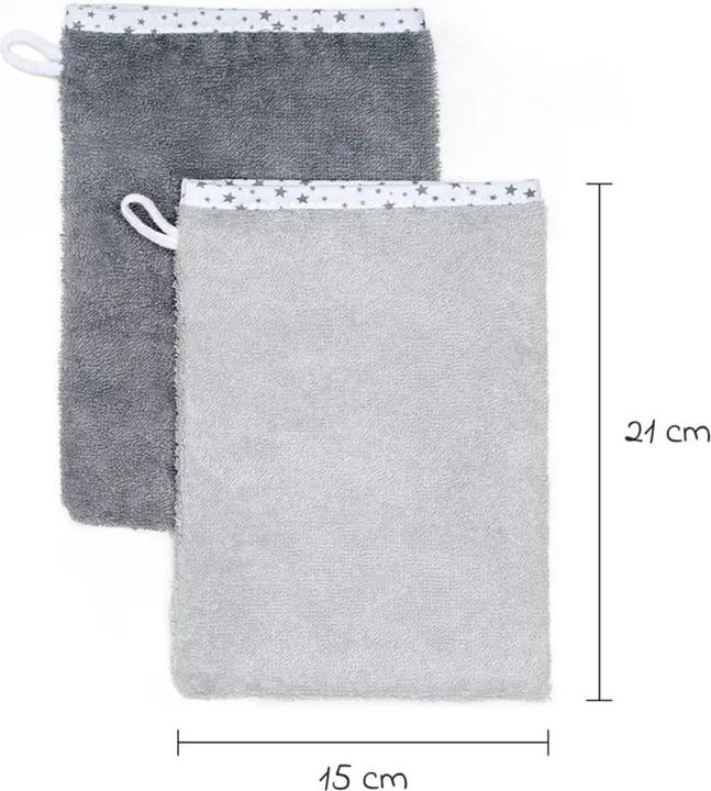 Produktbild Baby-Waschlappen & Waschhandschuhe Waschhandschuh 10er Pack - Sterne - Grau
