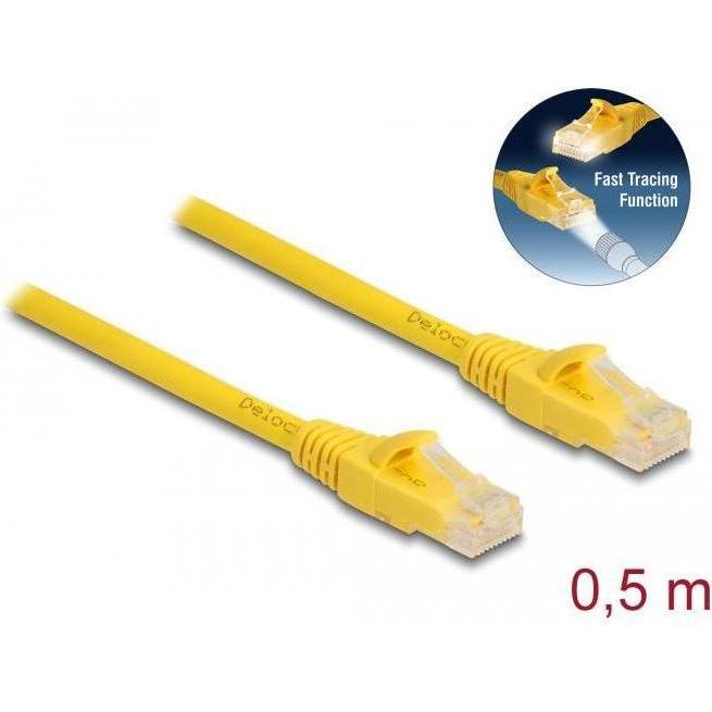Delock RJ45 Kabel Cat.6A U/UTP Fast Tracing 0,5 m (U/UTP, CAT6a, 0.50 m), Netzwerkkabel