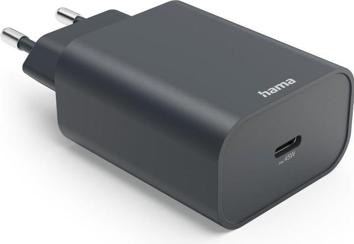 Produktbild Hama Schnellladegerät, USB-C, Power Delivery (PD), 45 W, Anthrazit (45 W, 1 Port)