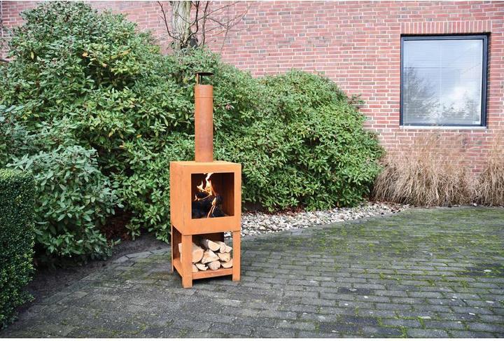 Produktbild Esschert Design Terrassenofen mit Holzlager, Rostbraun