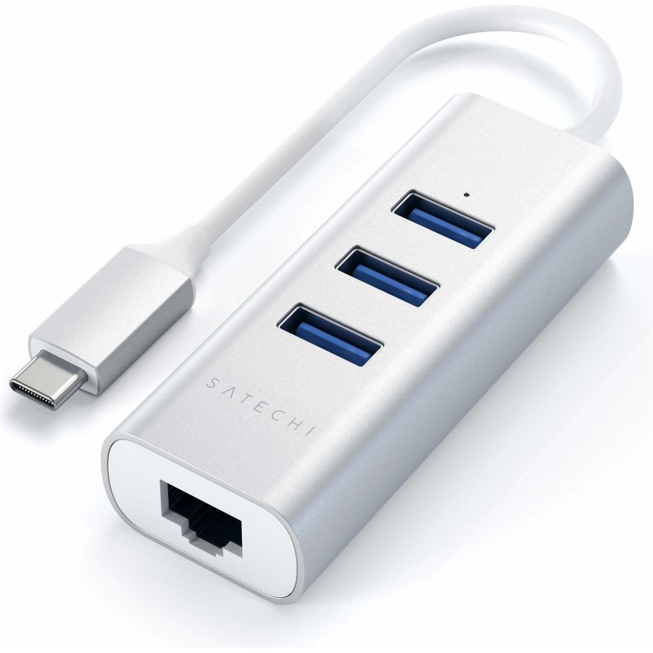 Satechi USB-C Alu Hub (USB-C, 4 Ports), Dockingstation + USB Hub, Silber