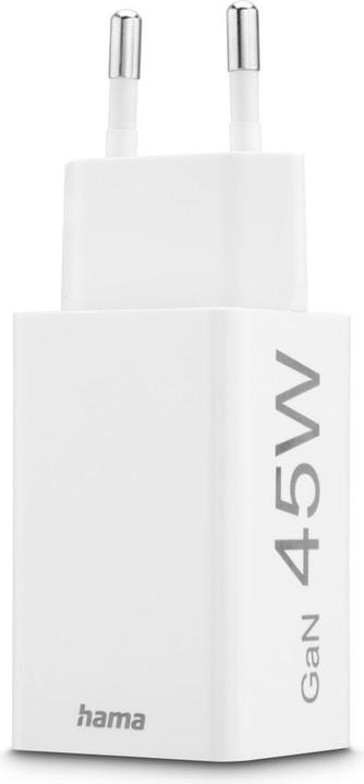 Image du produit Hama Chargeur rapide, 1x USB-C PD, 1x USB-A QC, mini-chargeur, 45 W, blanc (45 W)
