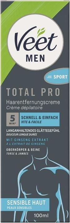 Veet Men Haarentfernungscreme Beine & Körper sensible Haut Tube 100 ml (1x, 100 ml)