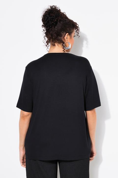 Produktbild Ulla Popken Shirt, Satinfront, Classic, Rundhals, Halbarm (62)