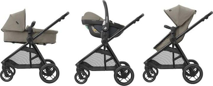 Actual product image Maxi-Cosi Zelia 3 Luxe Twillic Truffle Fr (Black glossy frame & Black Leather)