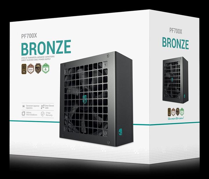 Actual product image Deepcool Power Supply PF700X 700W 80 PLUS Standard PSU, Black (700 W)