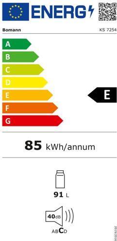 Etichetta energetica Bomann KS 7254 (91 l)
