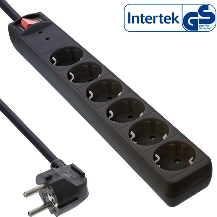Actual product image InLine socket strip (6 x, CEE 7/3, 1.50 m)