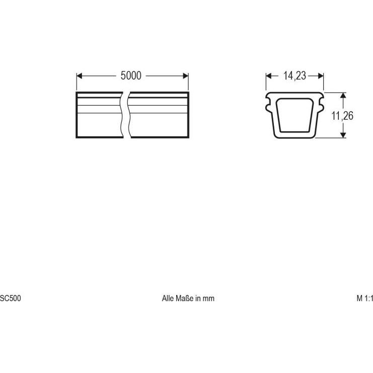Thumbnail - EVN, Zubehör Beleuchtung, SC500 AluminiumFliesenprofil ink Abdeckung 200cm