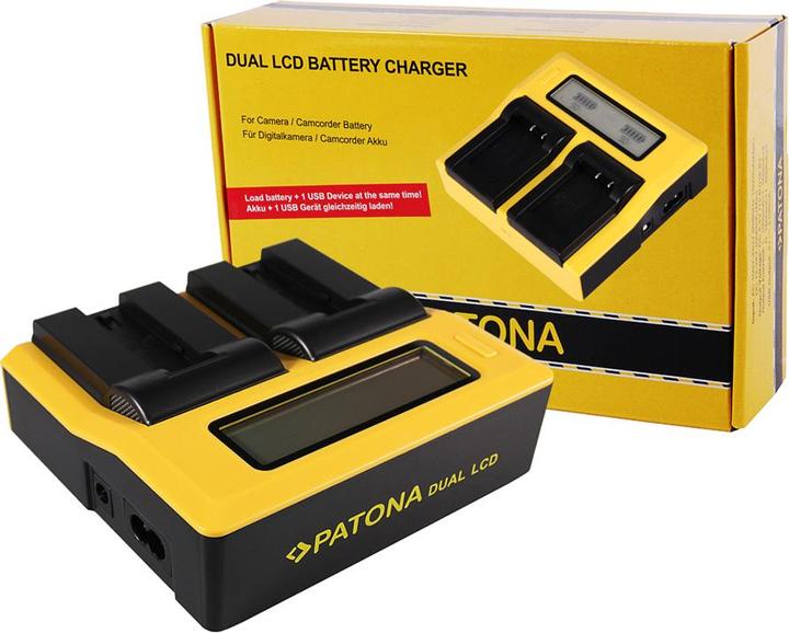 Produktbild Patona Dual LCD USB Ladegerät f. Konica Minolta Samsung NP-700 Dimage DGX50K DG-X50-K DGX50R (Kamera Akku Ladegerät)