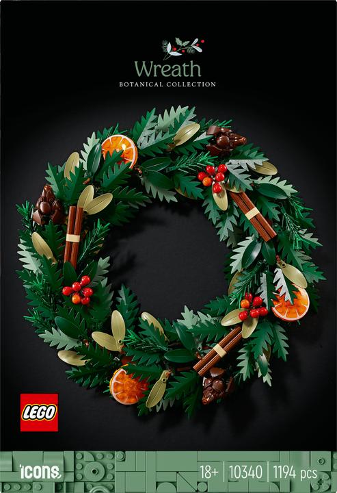 Actual product image LEGO Christmas wreath (10340, LEGO Icons)
