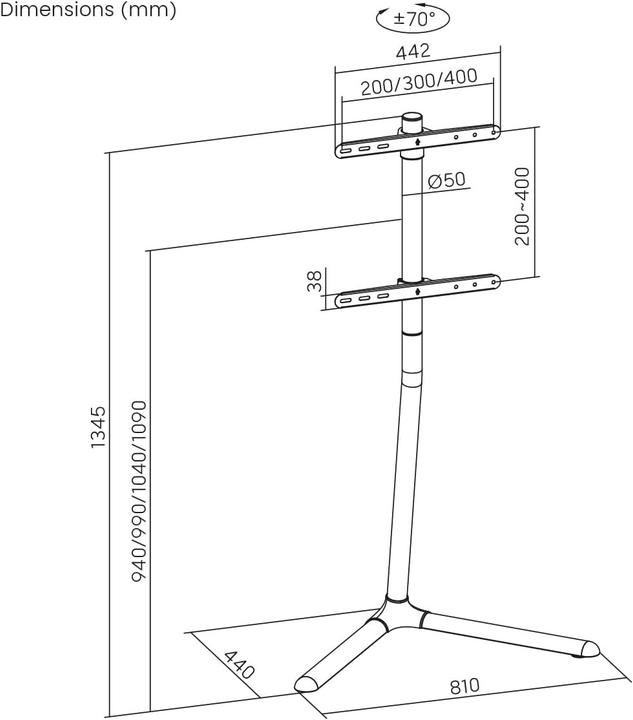 Actual product image myWall My Wall HP 123 Schwarz (40 kg, 32" - 70")