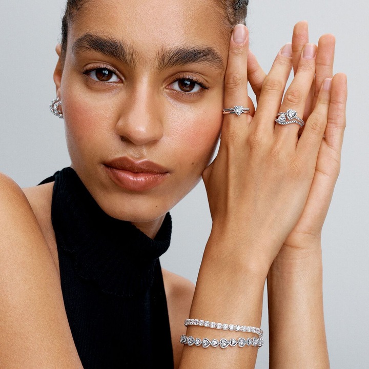 Immagine prodotto Pandora Doppelband Herz Ring (50, 925 Argento)