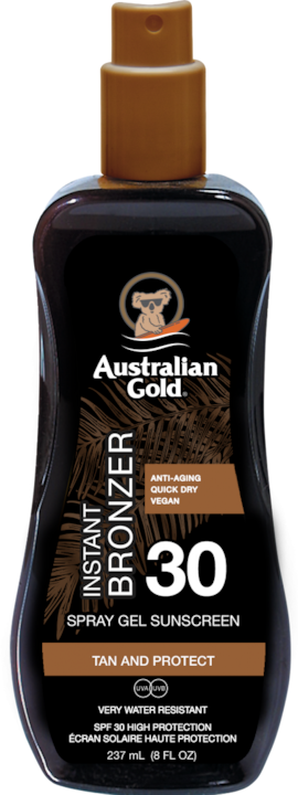 Australian Gold Spray Gel with Bronzer (Sun spray, Sun gel, SPF 30, 237 ml)