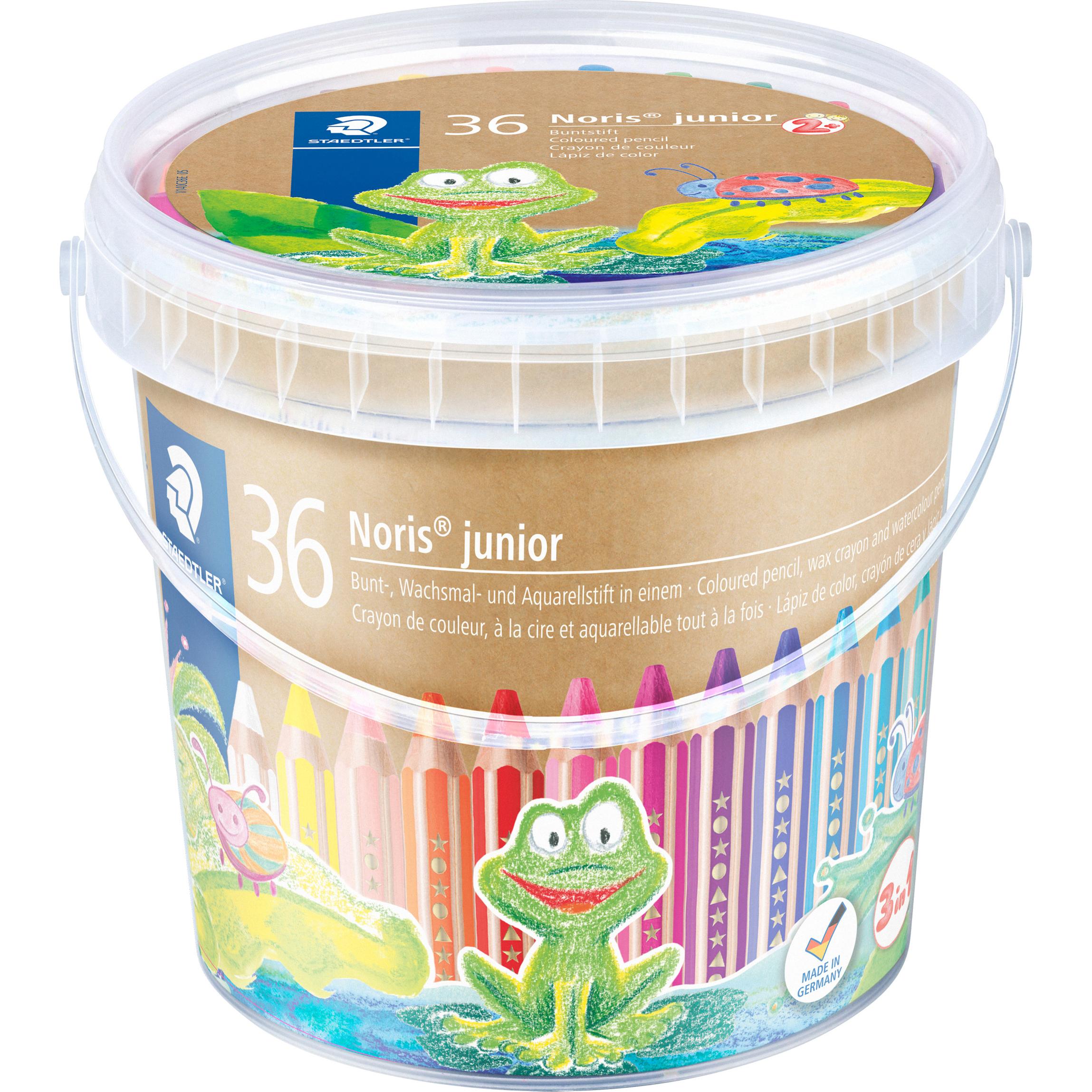 Staedtler, Malstifte, Noris junior 140 Kindermalstift, Kartonetui mit 36 Farben + 3 ST Spitzer (36 Stück, 36 x)