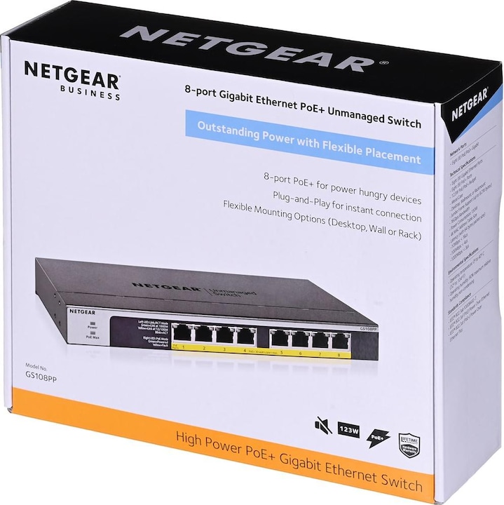 Image du produit Netgear Gs108pp (8 Ports)