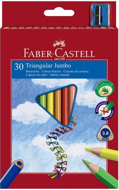 Immagine prodotto Faber-Castell Pastelli triangolari Jumbo, confezione da 30 pezzi (Ordinati, 30 x)