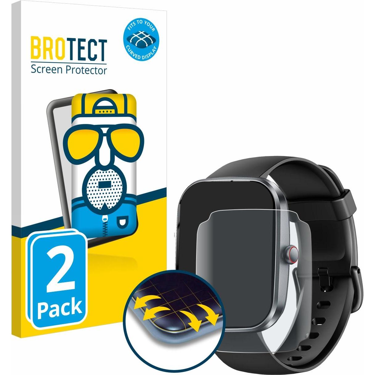 BROTECT Fullscreen Schutzfolie Displayschutz Folie Matt Entspiegelungsfolie, Smartwatch Schutzfolie, Grau