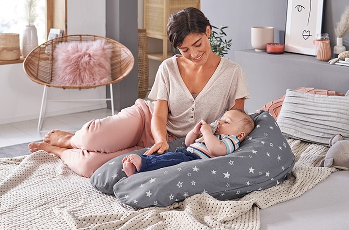 Actual product image Theraline Nursing pillow size 190 cm Orient blue (190 cm)
