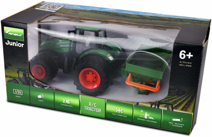 Produktbild Amewi Traktor mit Düngerstreuer, Grün 1:24, RTR