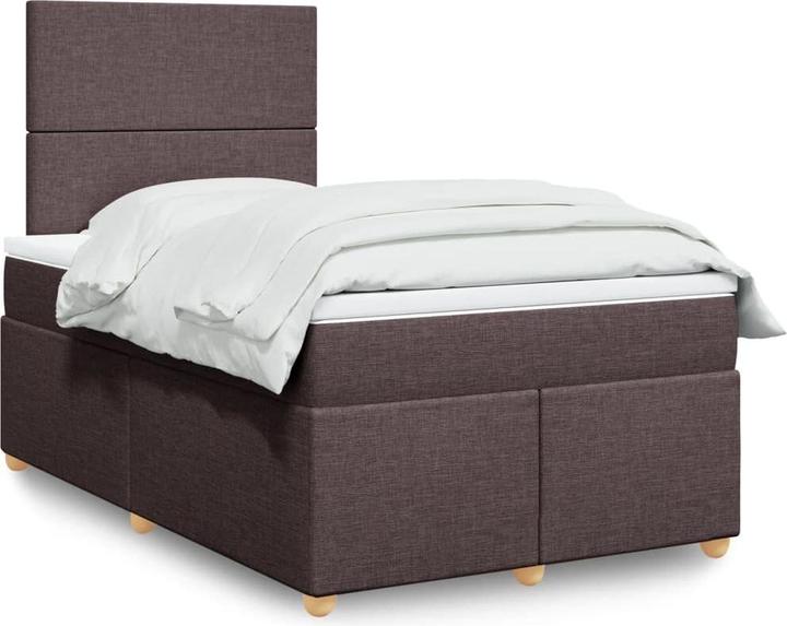 Actual product image vidaXL Box spring bed Upholstered bed Bed with mattress dark brown 120x190cm fabric (120 x 190 cm)