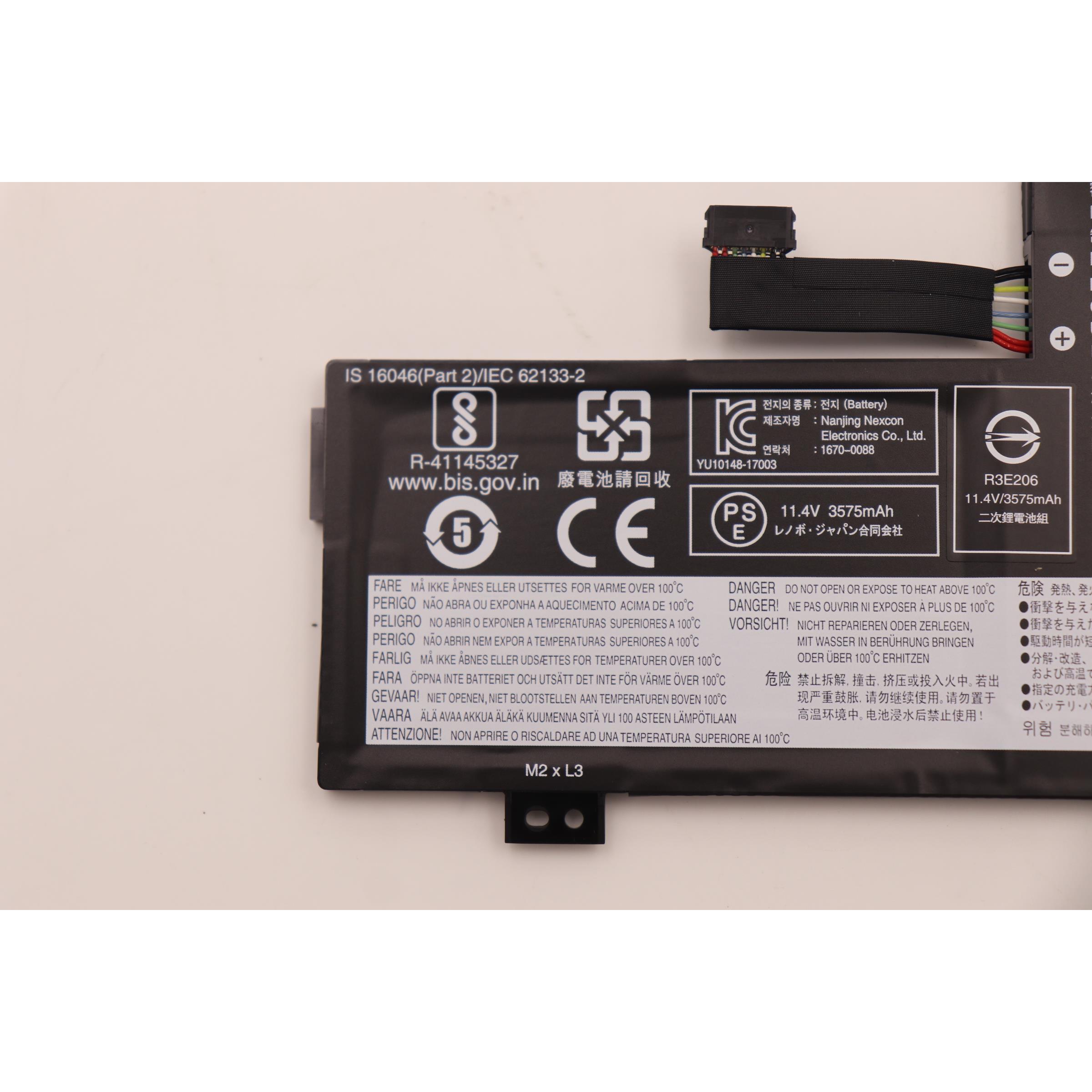 Lenovo Internal, 3c, 42Wh, LiIon, LGC (3 Zellen, 3575 mAh), Notebook Akku, Schwarz