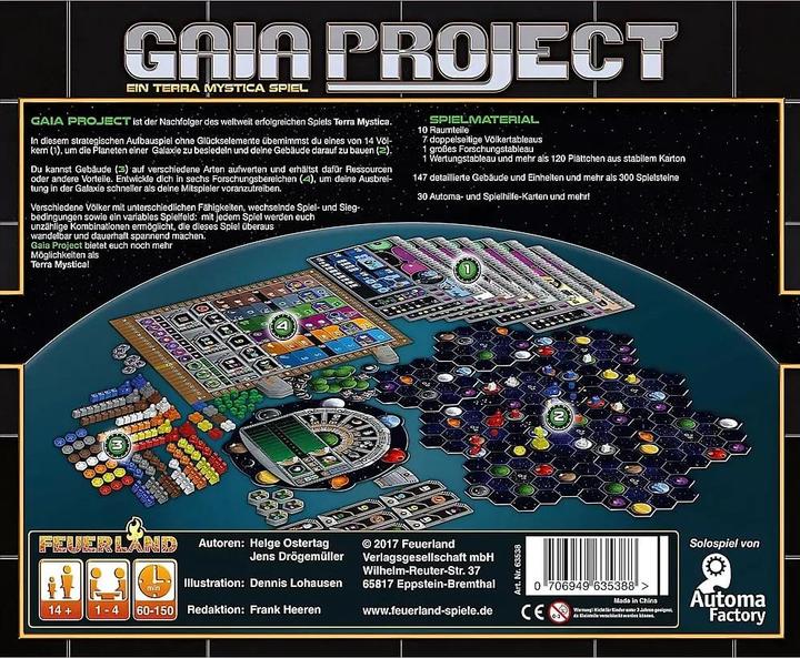 Produktbild Feuerland Gaia Project (Deutsch, 1 - 4 Spieler)