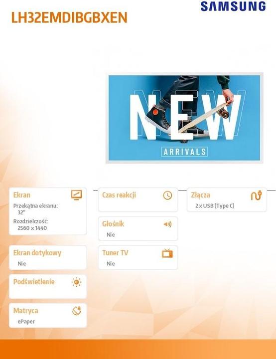 Immagine prodotto Samsung EM32DX 32IN E-PAPER (2560 x 1440 pixel, 31.50")