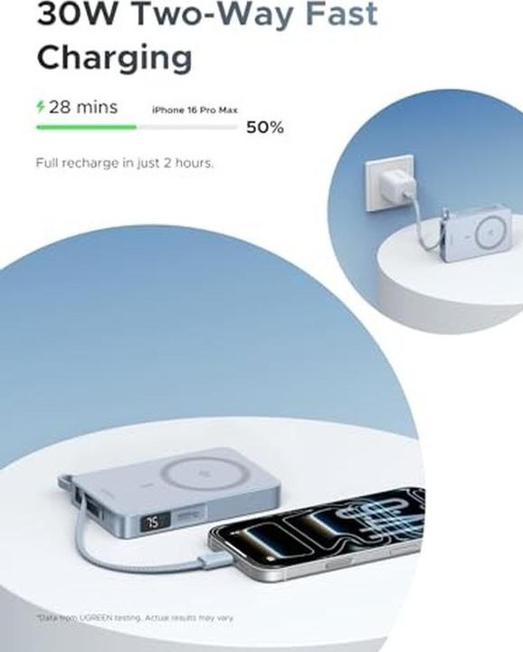 Produktbild Ugreen 10000 mAh Magnetic Powerbank 25W Grey, Universal (10000 mAh, 25 W)