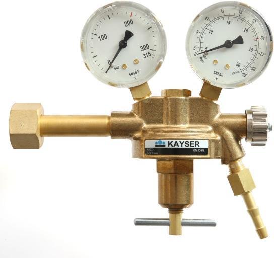 Actual product image Elmag - Druckregler "Argon/Co2" m. 2 Manometer, Ø 63mm, orig. KAYSER Made in Germany