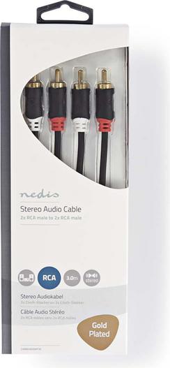 Produktbild Nedis Stereo Audiokabel 2 x R AC Stecker - 2 x Cinchstecker (3 m)